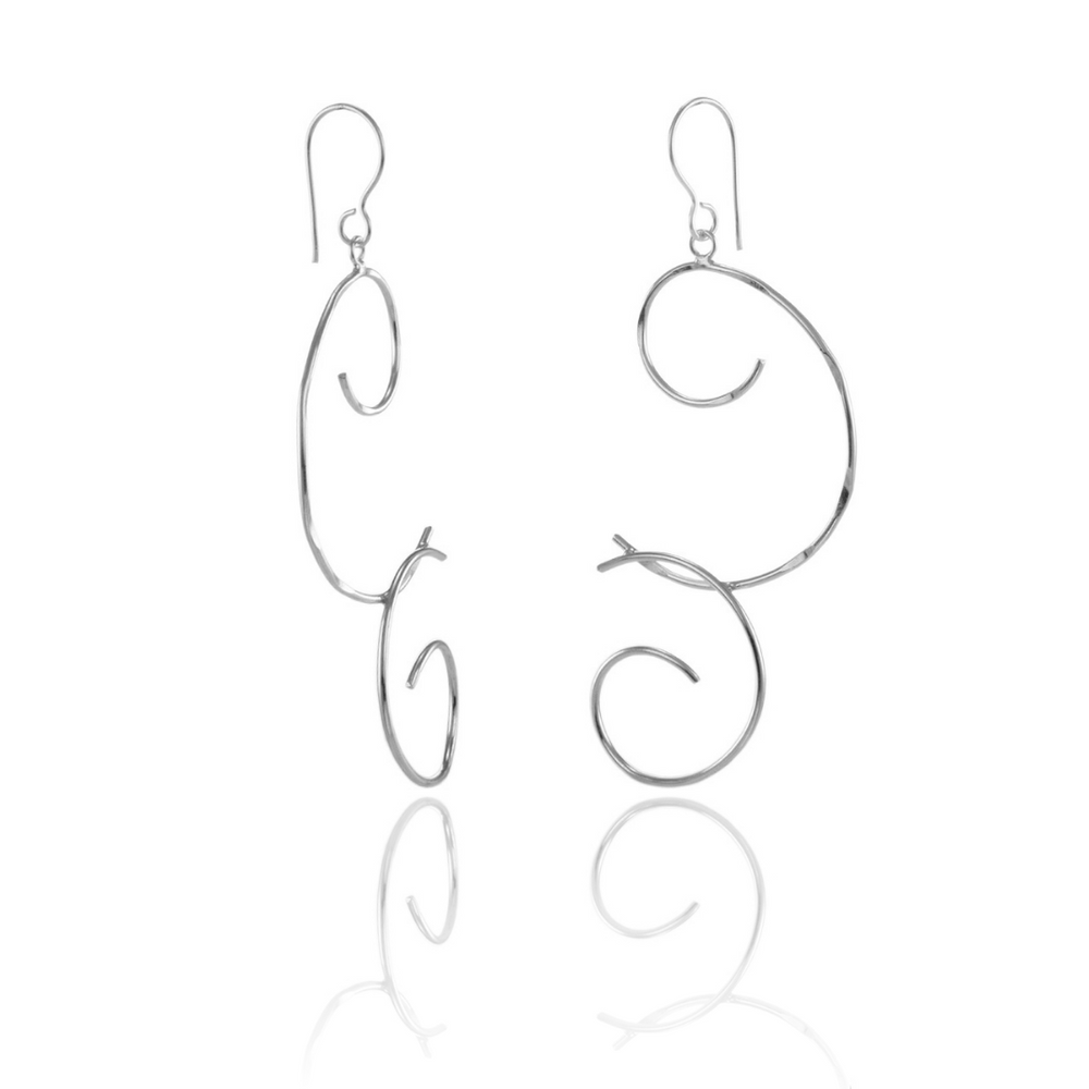 Silver Looped Drop Earrings