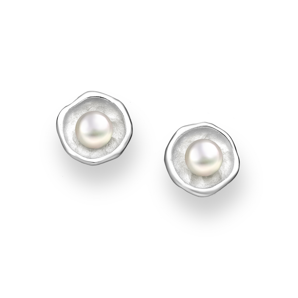 Pearl & Sterling Silver Stud Earrings
