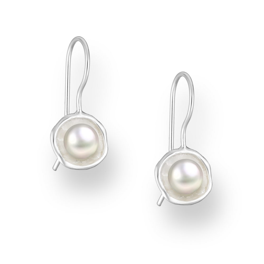Pearl & Sterling Silver Drop Earrings