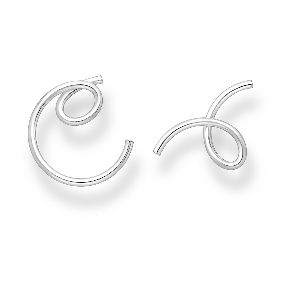 Sterling Silver Asymmetrical Loop Earrings