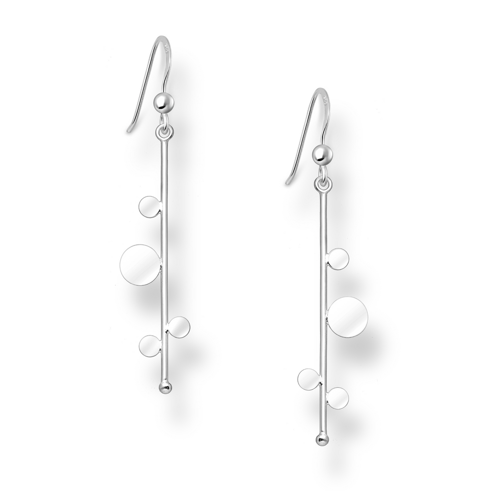 Sterling Silver Multi Circle and Bar Earrings