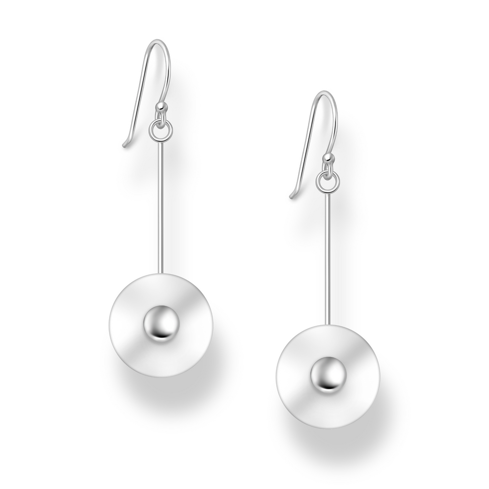 Sterling Silver Beaded Circle Earrings