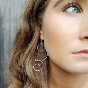 
                  
                    Load image into Gallery viewer, Silver Looped Drop Earrings
                  
                