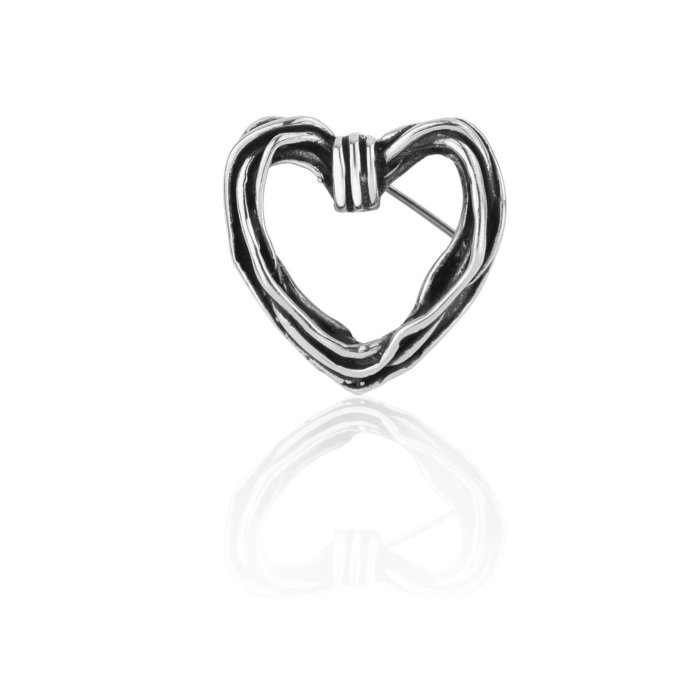 Silver Heart Brooch