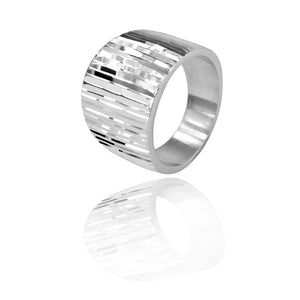 
                  
                    Load image into Gallery viewer, Silver Faceted Sparkly Ring
                  
                