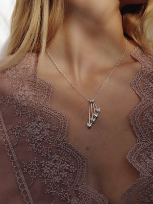 
                  
                    Load image into Gallery viewer, Silver Heart Bar Necklace
                  
                
