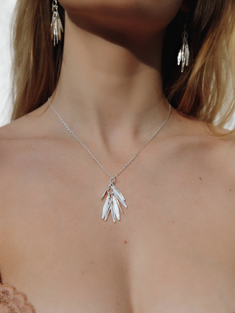 
                  
                    Load image into Gallery viewer, Silver Feather Charm Necklace
                  
                