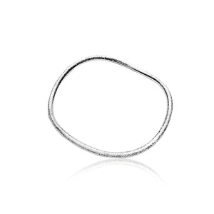 
                  
                    Load image into Gallery viewer, Silver Wavy Sparkly Tube Bangle
                  
                