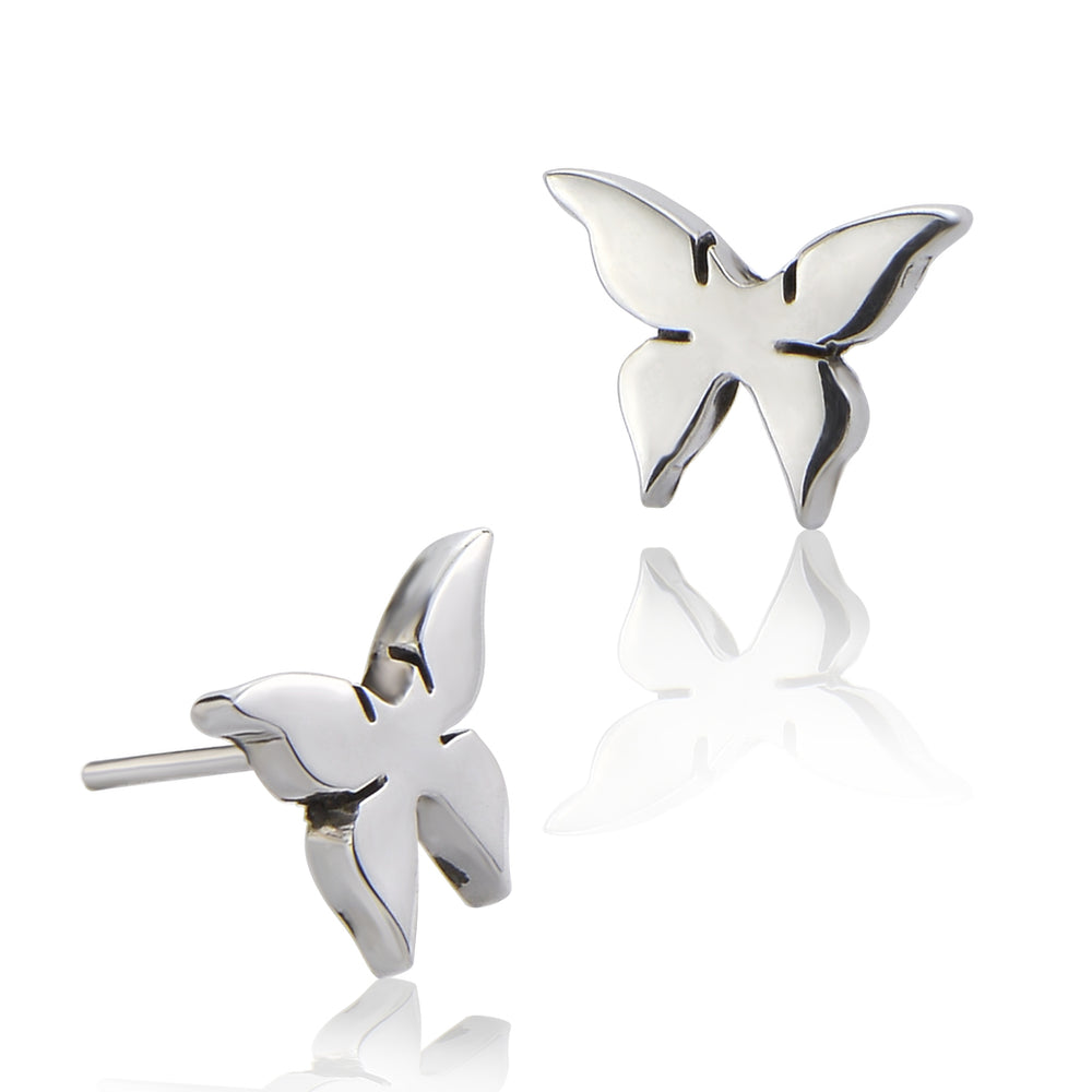 Silver Mini Butterfly Stud Earrings