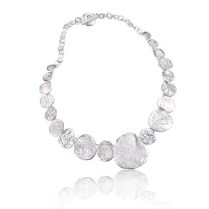 
                  
                    Load image into Gallery viewer, Silver Organic Textured Disc Necklace
                  
                